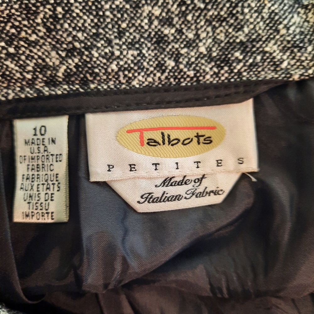 Talbots silk wool 2pc suit skirt blazer set sz 10P *Y - Picture 9 of 10